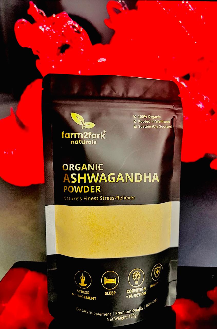 "Rooted Vitality: 100% Organic Ashwagandha Roots Powder"