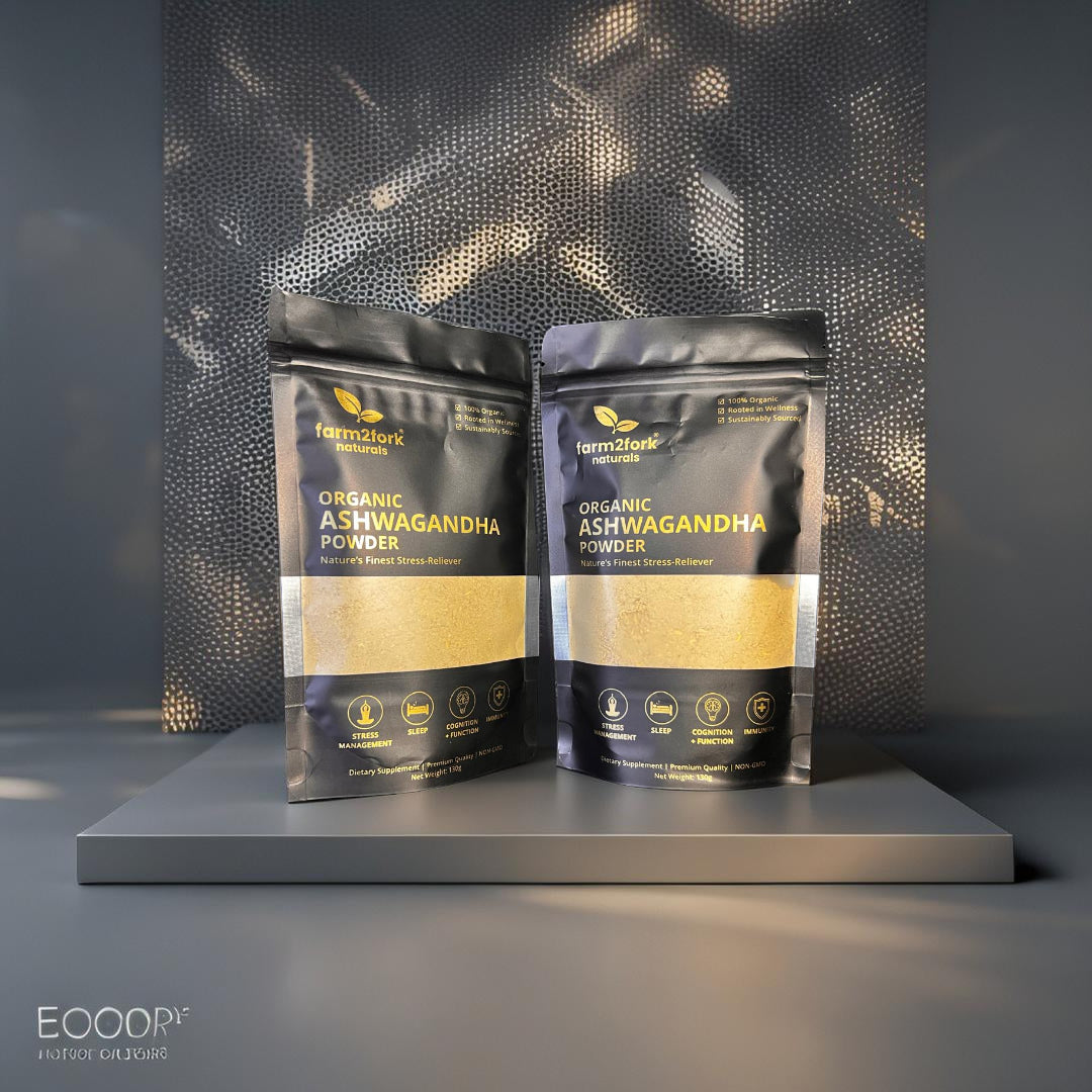 "Rooted Vitality: 100% Organic Ashwagandha Roots Powder"
